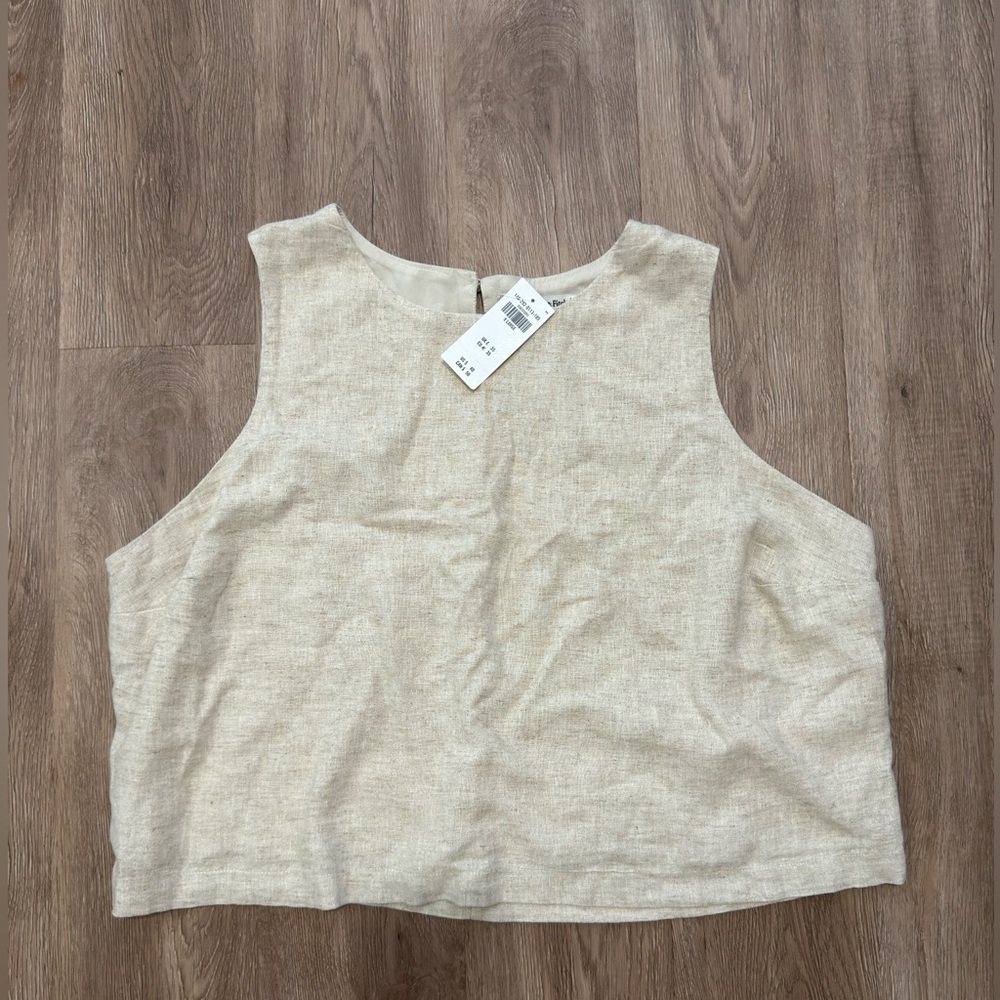 Abercrombie and fitch XL beige linen top NWT